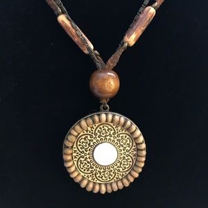 5/$15 Boho Leather/Wooden Necklace